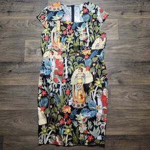 NEW Grace Karin Frida Kahlo Retro Pinup 50s Style Pencil Dress Mexican Art XL